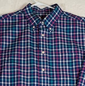 Joseph A Banks shirt Large check Ch 46.5" sl 25"Le32"ExcellentUC Button down